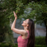 Dreamy romanticised botanical portrait photoshoot