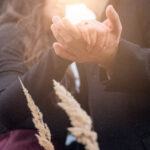 Dreamy romanticised couple photoshoot detail of engagement ring near Focsani